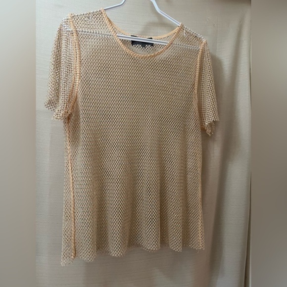 Sunday in Brooklyn mesh rhinestone women’s top stretchy shiny size xl - Picture 1 of 9